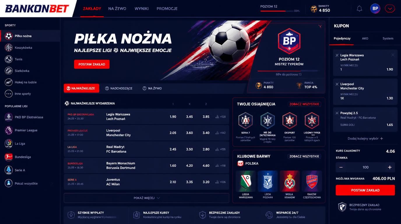 Ikony najpopularniejszych dyscyplin sportu i gier kasynowych